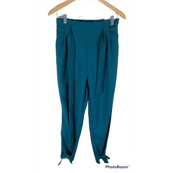 NWT Grace Karin Paper Bag Waist Dress Pants Hunter Green - Picture 7 of 8